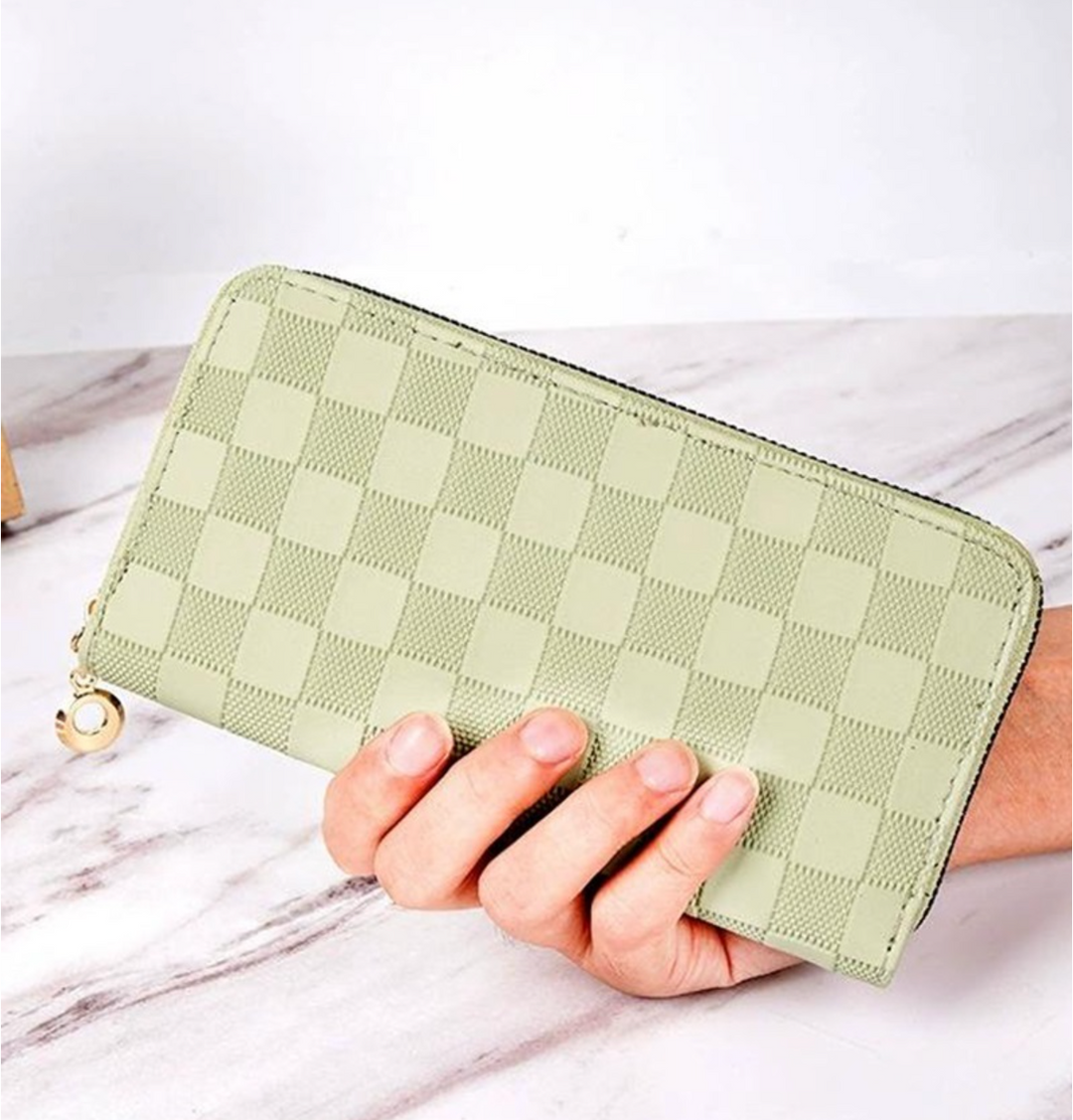 Checkered Monogram Vegan Leather Wallet