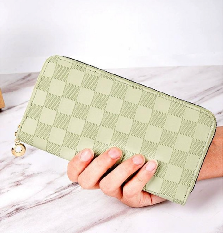 Checkered Monogram Vegan Leather Wallet