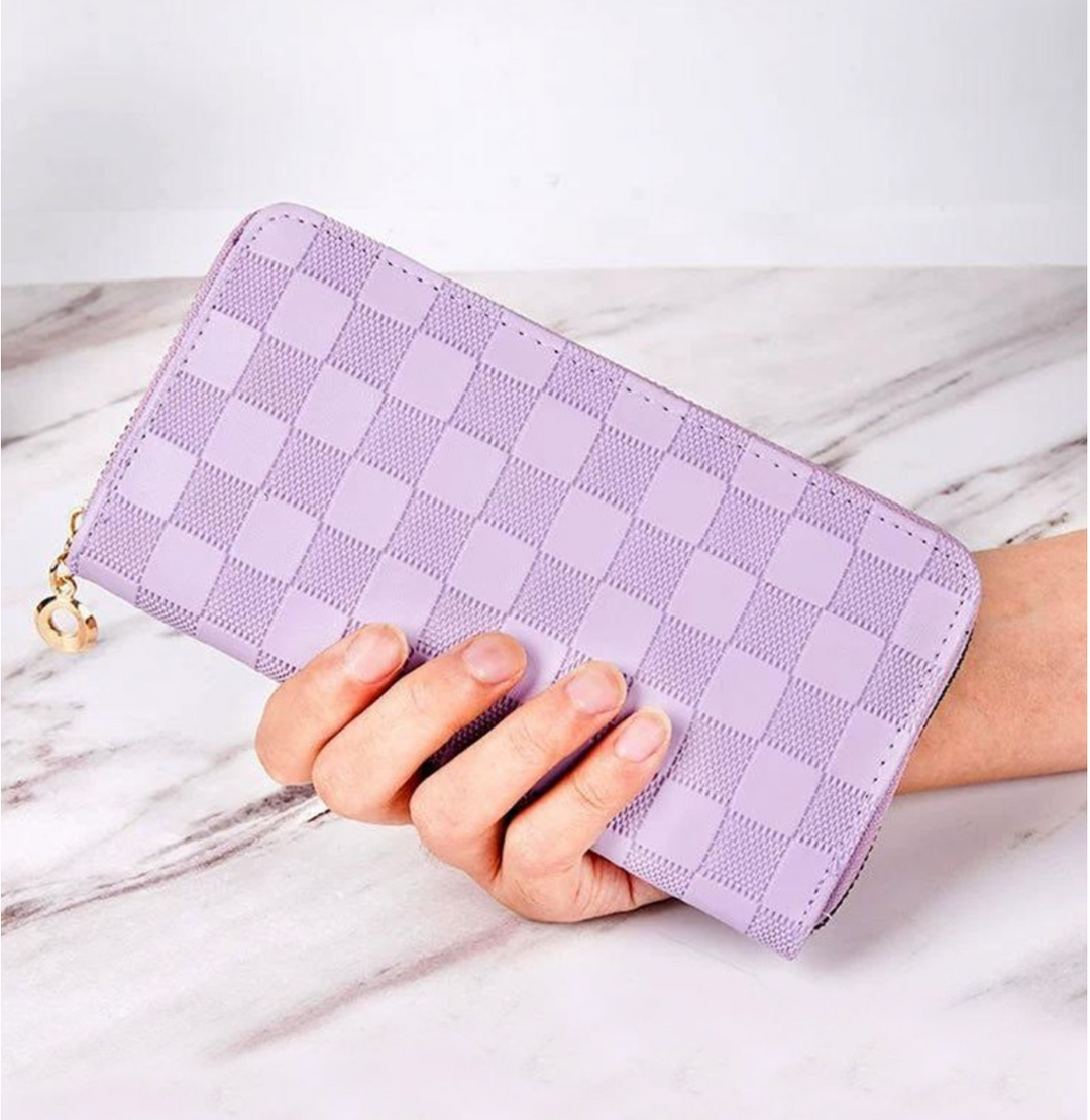 Checkered Monogram Vegan Leather Wallet