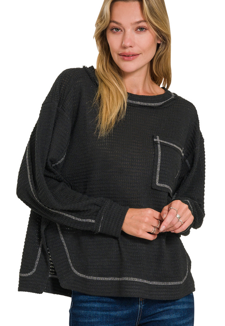 Hi-Low Exposed Seam Top