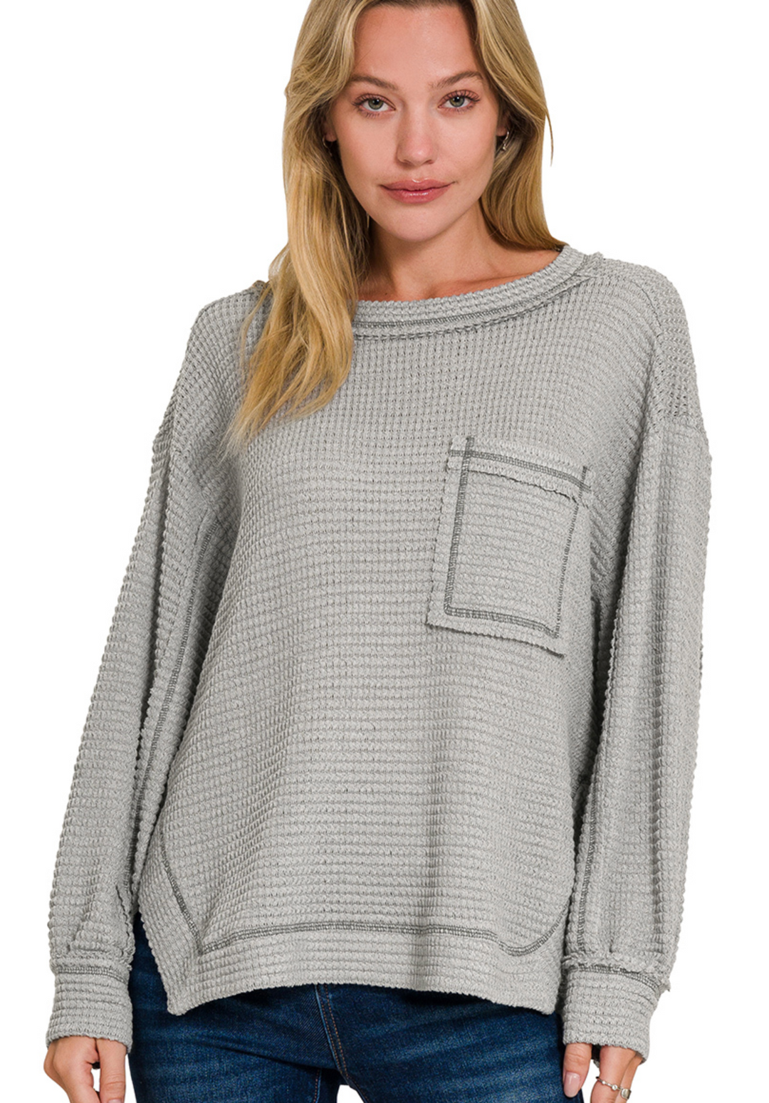 Hi-Low Exposed Seam Top