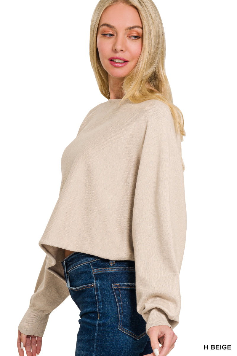 Asymmetric Hem and Sleeve Sweater