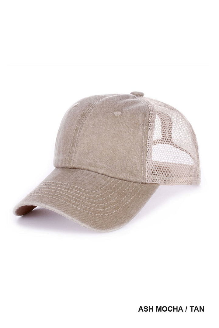 Vintage Washed Cotton Mesh Cap