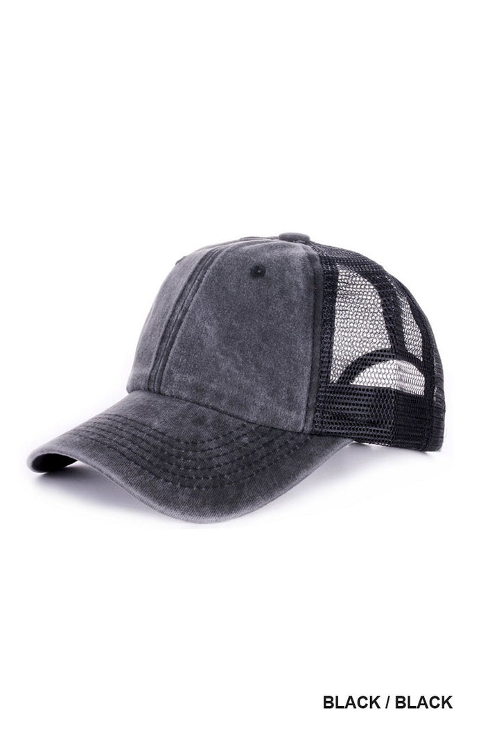 Vintage Washed Cotton Mesh Cap