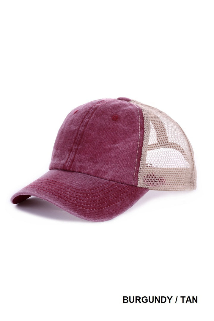 Vintage Washed Cotton Mesh Cap