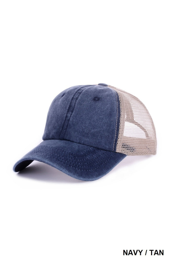 Vintage Washed Cotton Mesh Cap