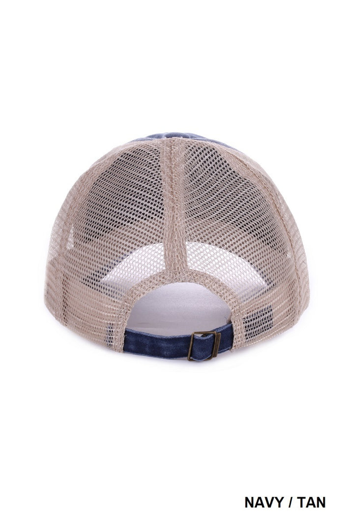 Vintage Washed Cotton Mesh Cap