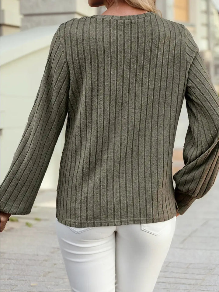 Leopard Print Crochet Patchwork Rib Textured Knit Top