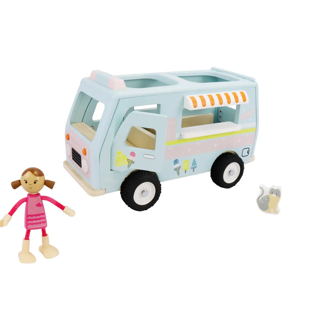 L&F Wooden Ice Cream Van, 3-Piece Set