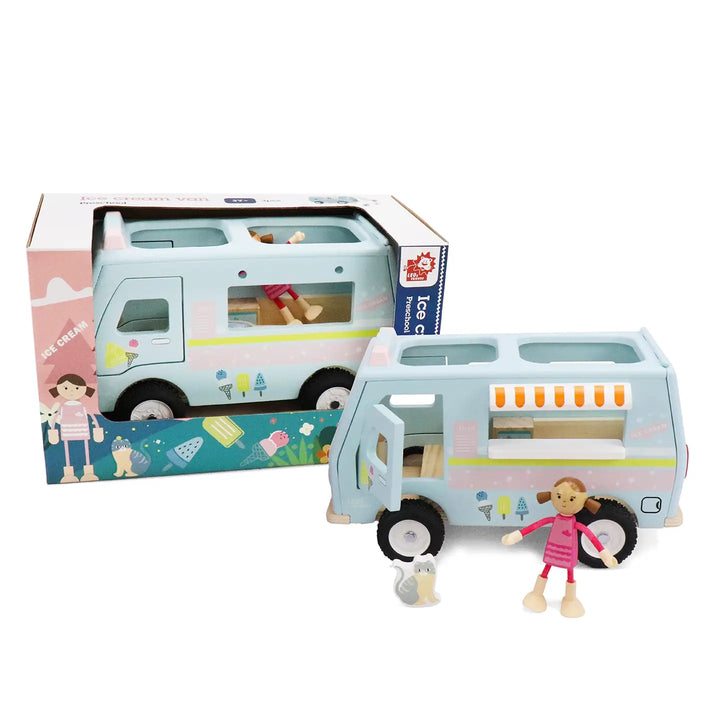 L&F Wooden Ice Cream Van, 3-Piece Set