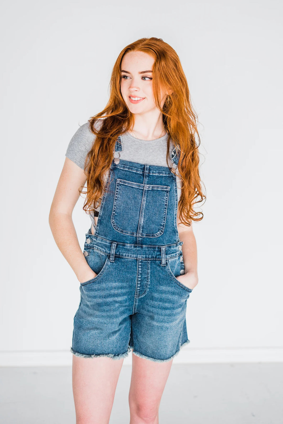 Leah Rubies & Honey Cutoff Overall Shorts