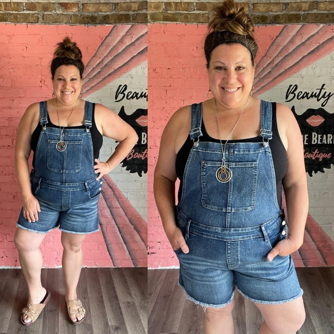 Leah Rubies & Honey Cutoff Overall Shorts