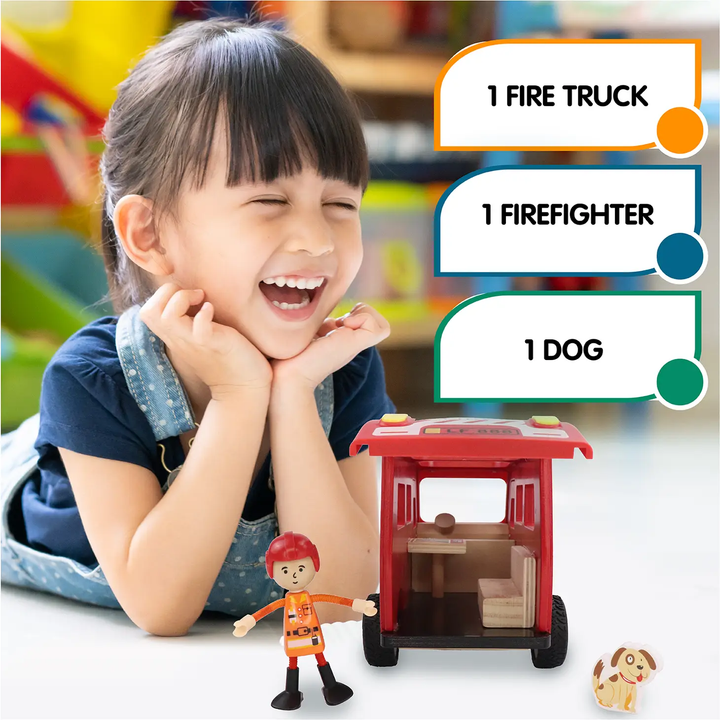 L&F Fire Truck Wooden Play Set