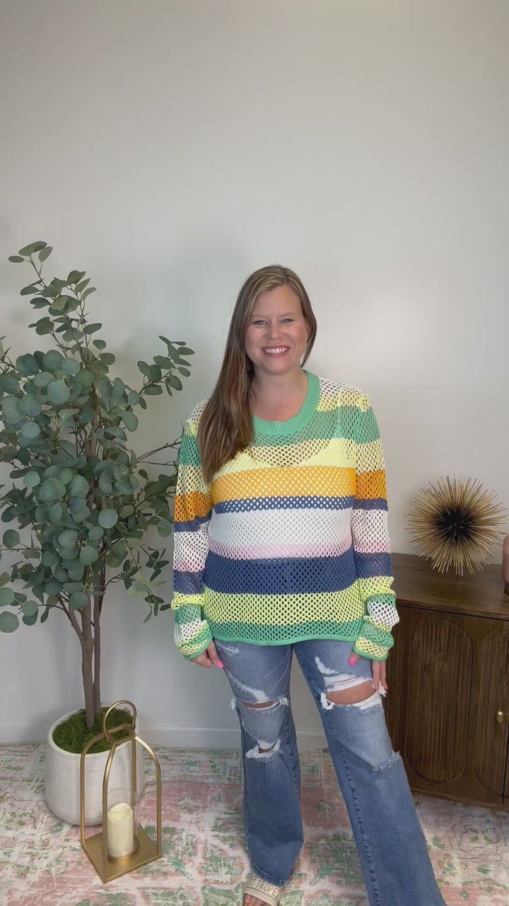 Crochet Striped Sweater