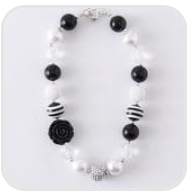 Black Beads Chunky Necklace