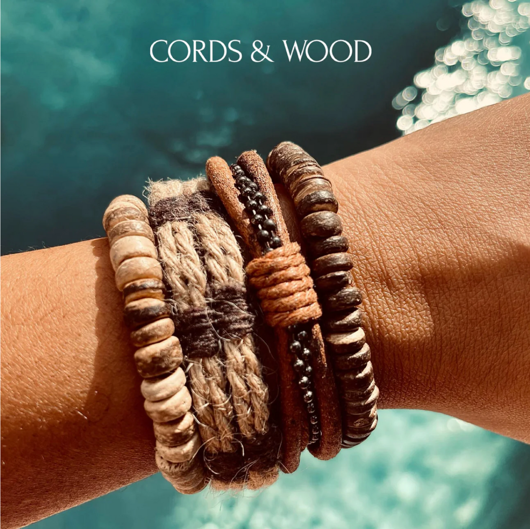 Boho Bracelet Set: Cords & Wood