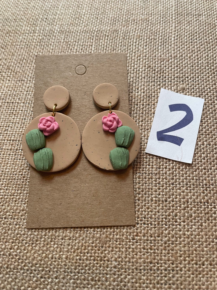 Handmade Clay Dangle Earrings