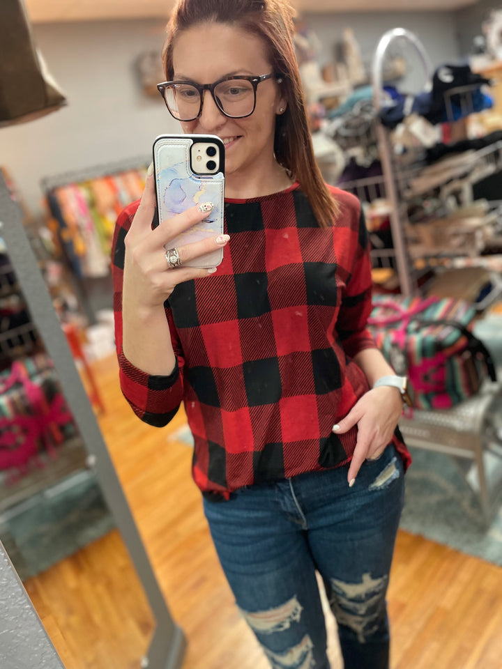 Blair Buffalo Plaid Long Sleeve Top