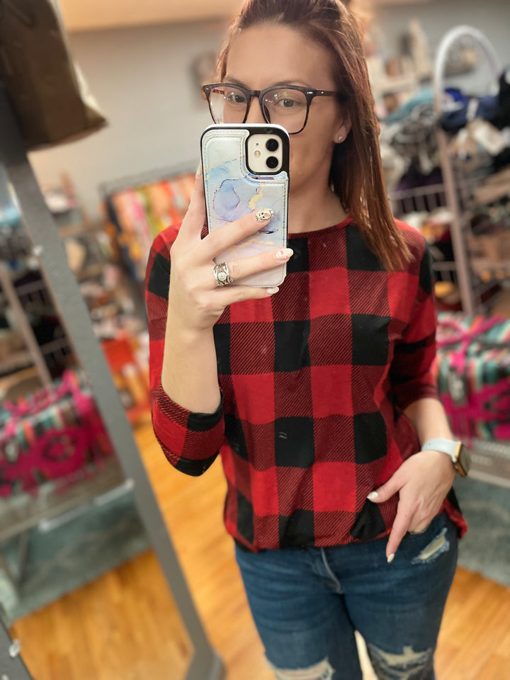 Blair Buffalo Plaid Long Sleeve Top