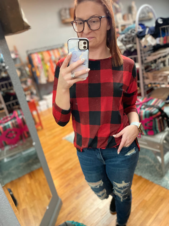 Blair Buffalo Plaid Long Sleeve Top