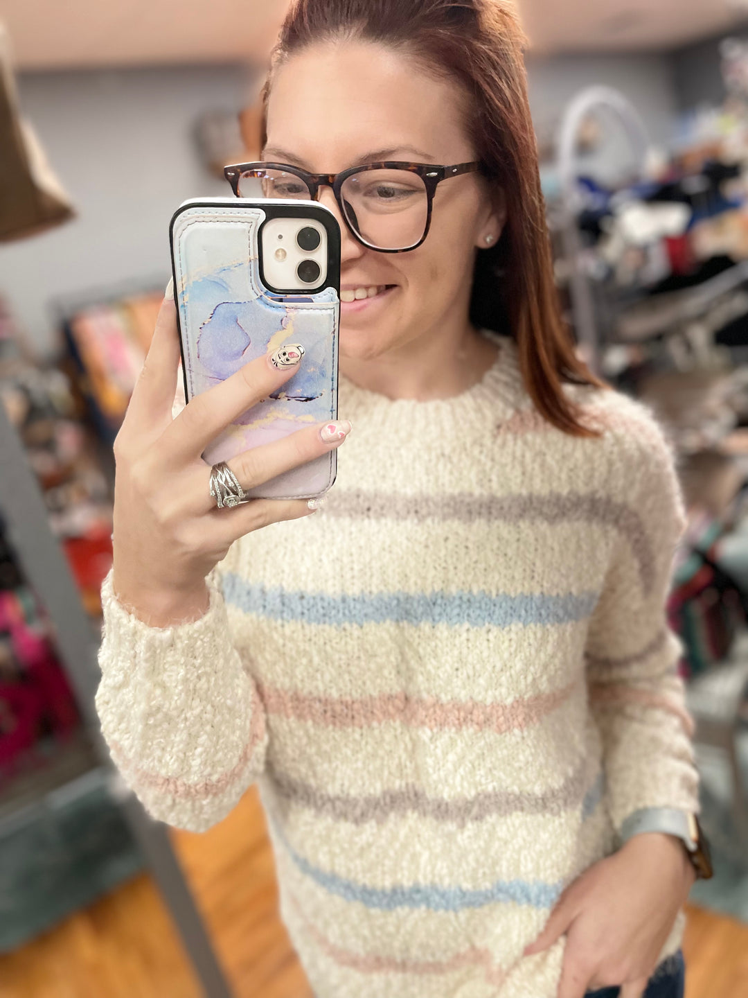 Stripes Are GO Popcorn Sweater