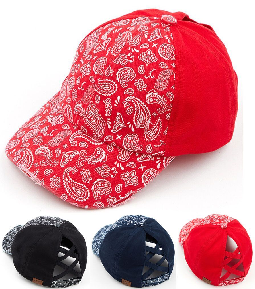 CC Paisley Criss Cross Ponytail Hat